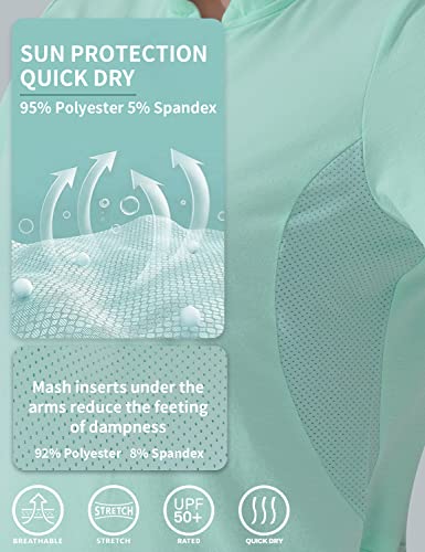 Hiverlay Running Shirts Women Upf 50+ Golf Quarter Zip Pullover Shirts Workout Tops With Pocket Green M #TOP2