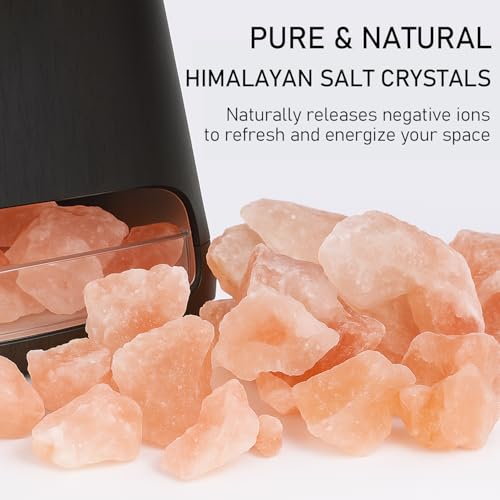 2-in-1 Ultrasonic Essential Oil Diffuser & Himalayan Salt Lamp, Aromatherapy Cool Mist Humidifier with Auto Shut-Off, 240ml(Black) by Aucscott - Image 4