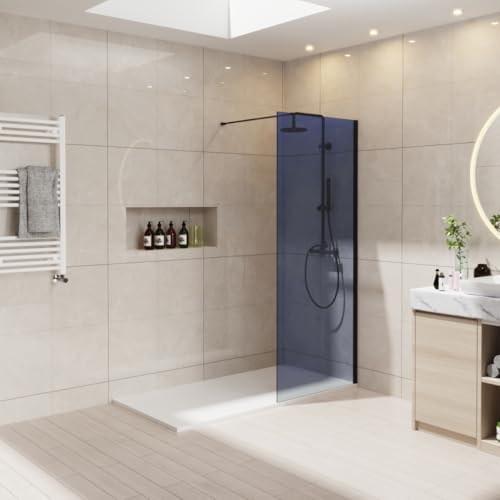 NRG 700 x 1950mm Walk in Shower Enclosure 8mm Grey Easy Clean Glass Wet Room Screen Panel