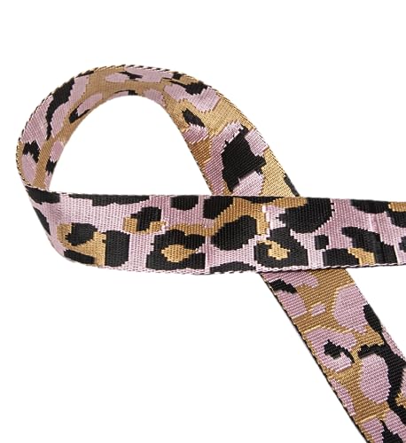 Image of Purse Strap Replacement Wide Adjustable Crossbody Shoulder Strap Guitar Straps for Handbags Leopard Pink