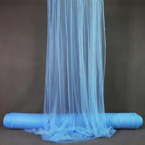 Tüll Stoff für Hochzeit Vorhang,Querbehang Hochzeitsbogen,160 x 300cm Hochzeitsdeko Gardinen Deko Schals,Tüllstoff zum Nähen Meterware,Kostümstoff,Dekostoff für Fotografie,Party,Zeremonie,Blau