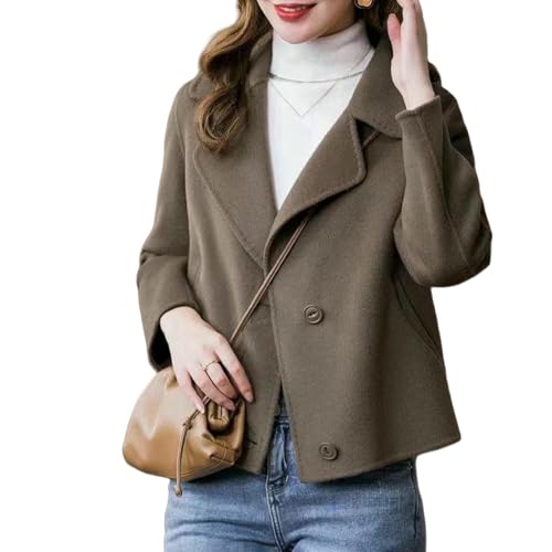 Survêtement court femme cachemire veste marron tweed double face automne L