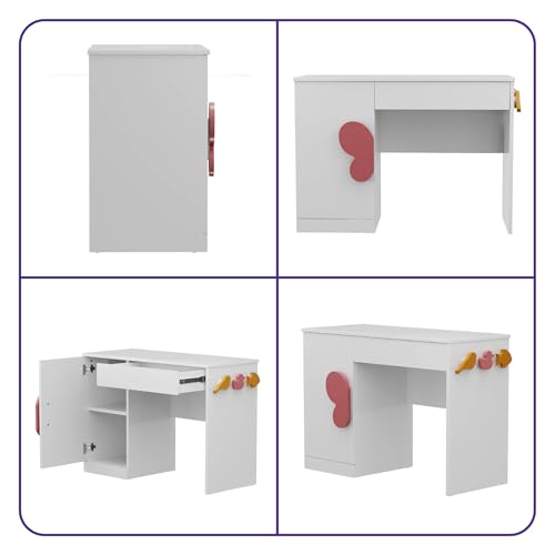 Image of Wakefit Moppin Engineered Wood Study Table - Frosty White Finish