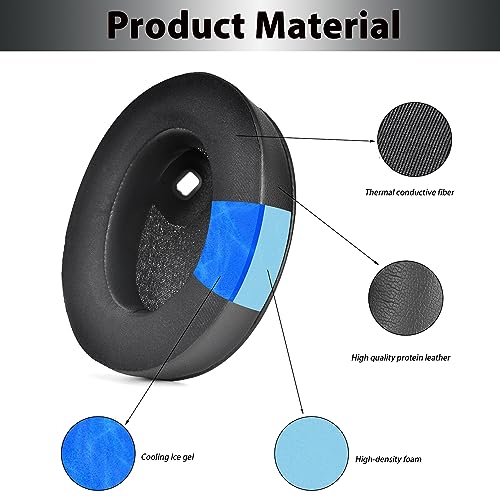 Image of Adhiper XM4 Replacement Ear Pads for Sony WH-1000XM4 (WH1000XM4) Noise Canceling Headphones, Upgraded Cooling Gel Earpads Cushions with Noise Isolation Memory Foam & Softer Protein Leather (Black)