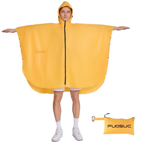 Image of Hooded cape style waterproof raincoat suitable for outdoor activities, hiking, mountaineering, and both men and women