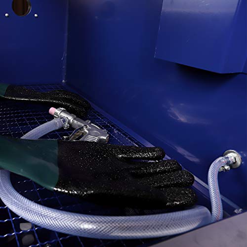 Sand Blaster Bench Top Sandblasting Large Volume Sand Blasters Cabinet for Steel Grit, Glass Beads, Walnut Shells/Various Media Compatible Pressure Blasting Cabinet (Blue) - Thumbnail 2