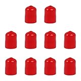CNBTR Soft Rubber Screw Thread Protector Cover Vinyl Round Rubber Hose End Caps Rubber Finisher Pipe Stop Pack of 10 (14mm, Red)