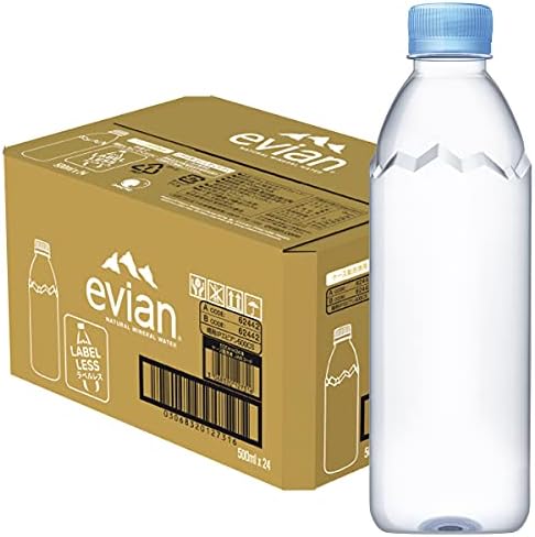 【1,748円(73円 / 本)】伊藤園 evian(エビアン) 硬水 ミネラルウォーター ラベルレス 500ml×24本 [正規輸入品]
