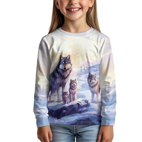 Image of Uourmeti Long Sleeve Tops for Boys Graphic T Shirts Teen Girls Active Pullover Tees