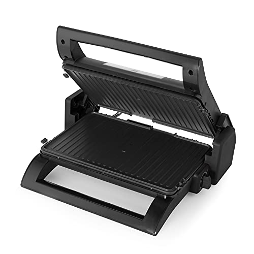 Plancha Grill Princess 112530 - Multifunción 2 en 1 - Placas Reversibles - Termostato Regulable - Bandeja Recoge Grasas - Antiadherente - Tapa Flotante - 1500 W