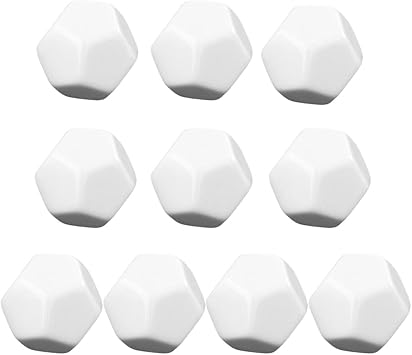 10 Pcs Pentagon Corners 12 Funny Blank Dice Math Tools Educational Toys Board Game Accessories for Kids Acrylic Dice Tower