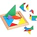 3 otters Wooden Tangram Puzzles for Kids, Educational Shape Puzzle Toys, STEM Montessori Brain Logic Blocks, 4 Pack