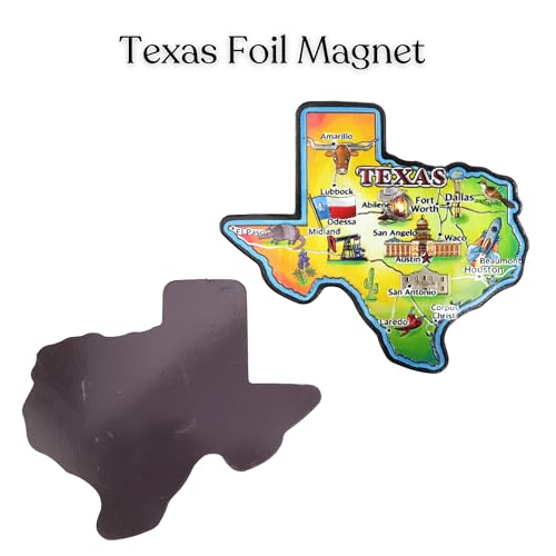 Imán decorativo mapa metálico de Texas 2.15 x 3.6 miniatura 4