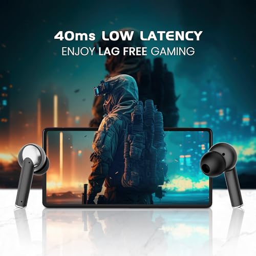 Image of GIZMORE Elite 852 ANC with 36dB Type-C Fast Charging TWS| Up to 50H Playtime| ENC with DNS | 40ms Low Latency for Gaming | Insta Wake N' Pair |BT v5.3| 13MM Driver| Voice Assistant Earbuds (Black)