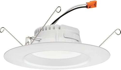 Miniatura 7 de Juno RB56S SWW5 MW M6 RetroBasics Retrofit LED Downlight, conmutable, blanco mate, 5 a 6 pulgadas (paquete de 2)