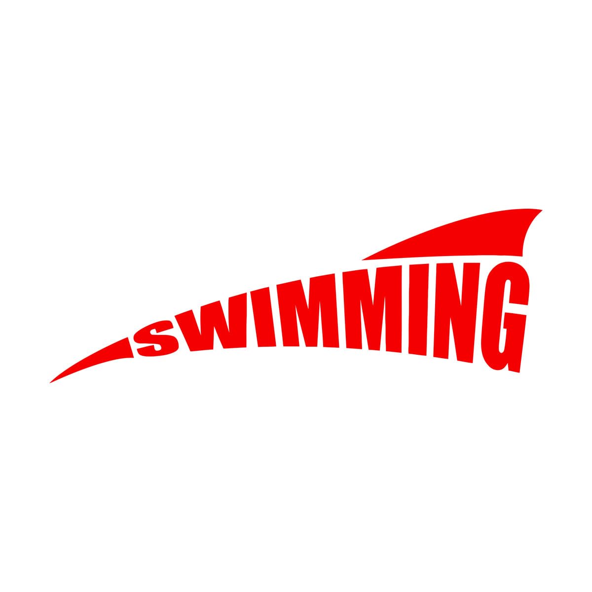 Vinyl Wall Stickers Swimming Pool Logo Water Sports 51.8x134cm Art Mural Painting Extra Large red