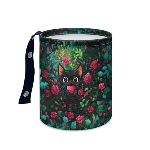 Image of Hippie Butterfly Garbage Can Mini Trash Bin Organizer Storage Bag Waterproof Portable Men Accessory Car Decor