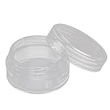 5 Gram Clear Plastic Travel Cosmetic Sample Containers-Empty Jars small Plastic Round Clear Containers fit Lip Balm, Cosmetic, Lotion, Pot, Food (12pcs)