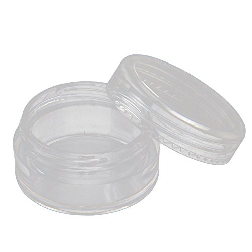 5 Gram Clear Plastic Travel Cosmetic Sample Containers-Empty Jars small Plastic Round Clear Containers fit Lip Balm, Cosmetic, Lotion, Pot, Food (12pcs)