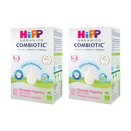 Vitamínicos, HiPP Orgánico Combiotic Fórmula Infantil de Continuación para Bebés de 1 a 3 Años, con Vitamina D, Hierro, Omegas y Prebióticos, sin Azúcares Añadidos -...
