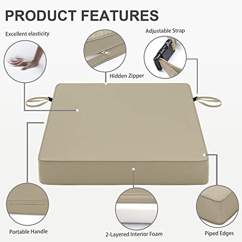 image for Favoyard Patio Chair Cushion 22 x 22 Inch Waterproof Outdoor Seat Cush