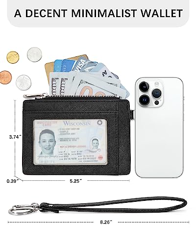 Image of BOSTANTEN Small Wallet For Women RFID Leather Credit Card Holder Slim Wristlet Keychain Wallet With Zipper Pocket