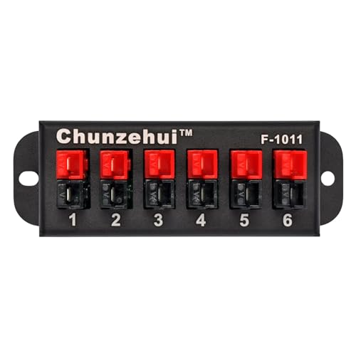 Chunzehui F-1011 6-Position 45A Power Pole Distribution Block Module, Connector Power Splitter Distributor Source Strip.
