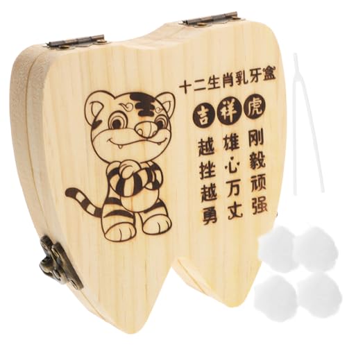ibasenice 1 Juego Caja Madera Deciduos Infantil Poseedor Titulares Dispensador Cepillo De Percha Equipo Palillos De Pasta Porta De Bebe De Madera