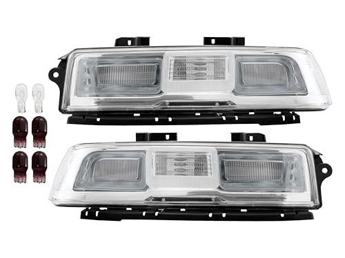 USR 14-15 Camaro Tail Light – Rear Halogen Tail Lamps Set (Left + Right) Compatible with 2014-2015 Chevrolet Camaro 5th GEN All Models LS, LT, SS and ZL1 (OE FROSTED CLEAR LENS with BULBS)