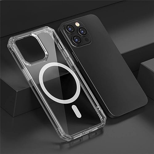 Coque de luxe iPhone 14 Pro magnétique en acrylique rigide transparent haute finition
