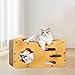 Bassadoro Cat Scratcher House with Scratching Bed - Sturdy Multi-Level Playground for Kittens & Cats, Prevents Furniture Damage, Wear Resistant Gift- 56cmx29cmx32cm