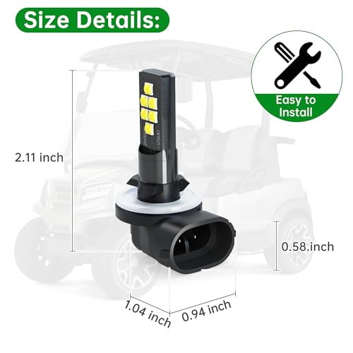 10L0L Golf Cart Headlight Bulb for EZGO 1994+, Club Car DS 1999+ and Club Car Precedent 2004+, 12V Head Light Bulb, Relace OEM 101988101, 74004-G01 Pack of 2 by 10L0L - Used condition - Image 7