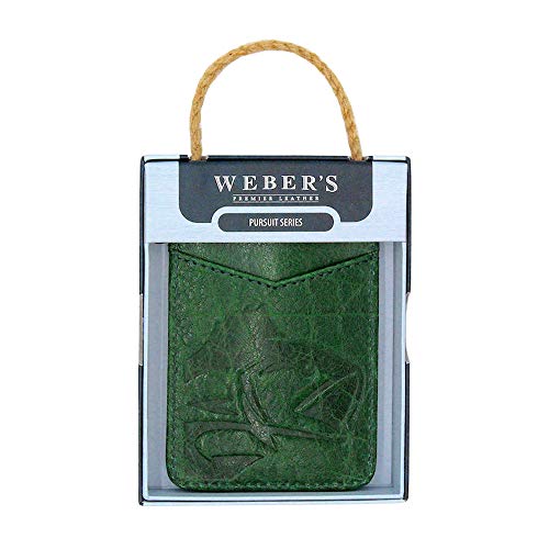 Weber's Premier Leather – Pursuit Series – Full Grain Leather Bass Fishing Wallet For Men - Front Pocket Money Clip & Rfid Blocking #TOP2