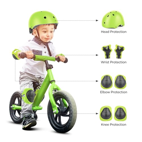 Image of DaCool Kids Protective Gear Set Helmet Knee Pads Elbow Pads Wrist Guards 7 in 1 Set with Adjustable Strap for 3~8yrs Boys Girls Toddler Children Rollerblading Skating Skateboard Cycling Outdoor Sports