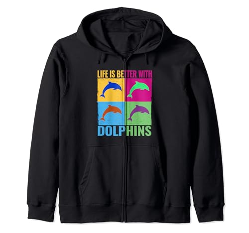 Dolphinkeeper La vida es mejor con los hombres coloridos de Dolphinkeeper Sudadera con Capucha