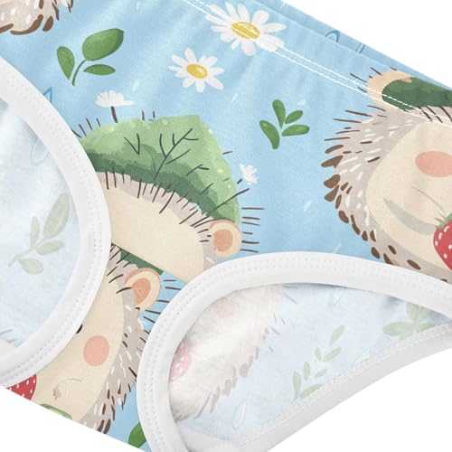 Wusikd Cute Hedgehog Girls' Underwear Cotton Green Leaf Girls Briefs Soft Toddler Underwear 2T4
