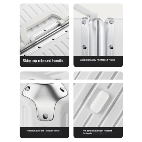 Suitcase Carry on Luggage Suitcases with Wheels Aluminum Frame Box Strong and Durable Anti-Scratch Trolley Case Thickened Suitcase Suitcases Large (Color : A, Size : 32in)4