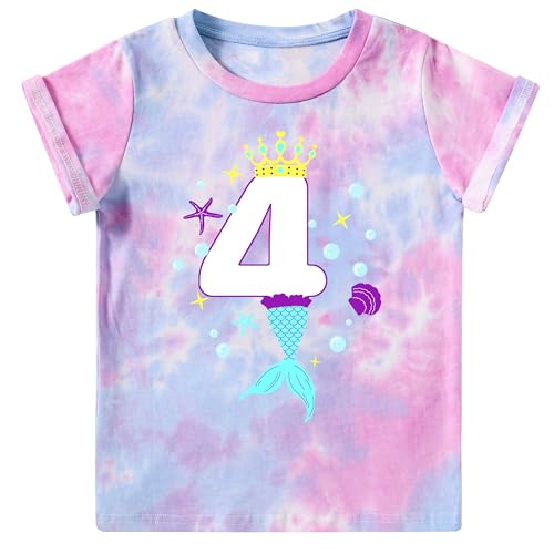 Image of Lovekider Girls Birthday T Shirts Cotton Short Sleeve T-Shirts Tee Party Clothing 3-6 Years