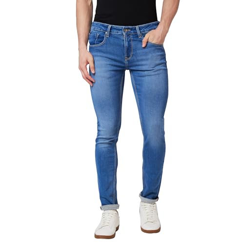 Spykar Low Rise Slim Fit Blue Jeans for Men (Size: 38)-MDSKN1BD039_Light Blue