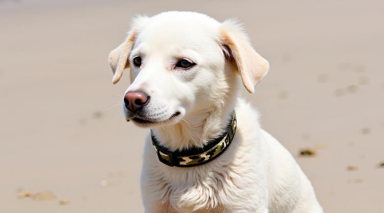 BUDDYPACK-Hundehalsband Extra-Breit & Weich mit Neopren-Polster für Kleine und Große Hunde (Khaki-Creme-Schwarz, XS)