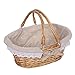 MOOVGTP Cesto in vimini intrecciato naturale, con manico e fodera in tessuto di cotone, cesto di frutta per servire la frutta, ideale per matrimoni, picnic, feste, decorazione