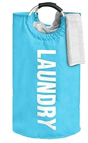 Light Blue Laundry Basket, 115L Laundry Bag with handles, Oxford Material Laundry Bins for Bedroom and Bathroom - Washing Basket Light Blue