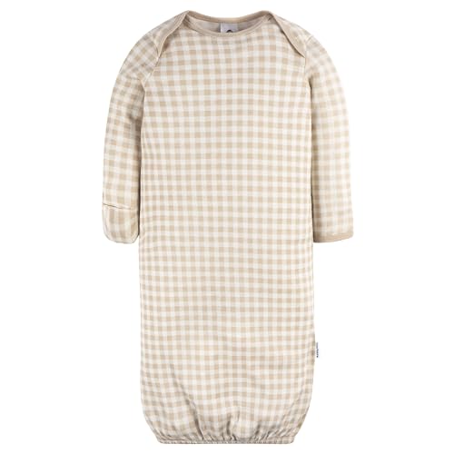 Image of Gerber Baby Girls 4-Pack Sleeper Gown - Soft Cotton Newborn Nightgowns, Elastic Hem Sleepwear Set for Infant Girls