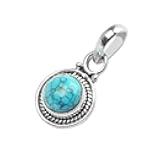 Avicrafts Gemstone 925 Sterling Silver Pendant Necklace For Women Girls- Natural Gemstone Solitaire Handmade Pendant