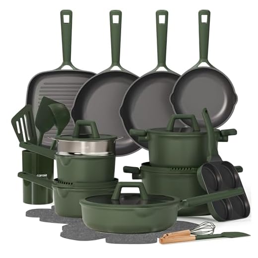CAROTE 31PCS Pots and Pans Set, Nonstick Cookware Set Kitchen Non Stick Induction Titanium Cookware Non-toxic Granite Cooking set, PFOA Free