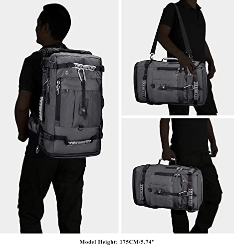 WITZMAN Travel Backpack for Men and Women Convertible Duffle Luggage Bag fit 17 Inch Laptop Carry On Bags for Airplane and Sling Bag with USB Charging Port Lightweight Crossbody Bags Casual Daypack2