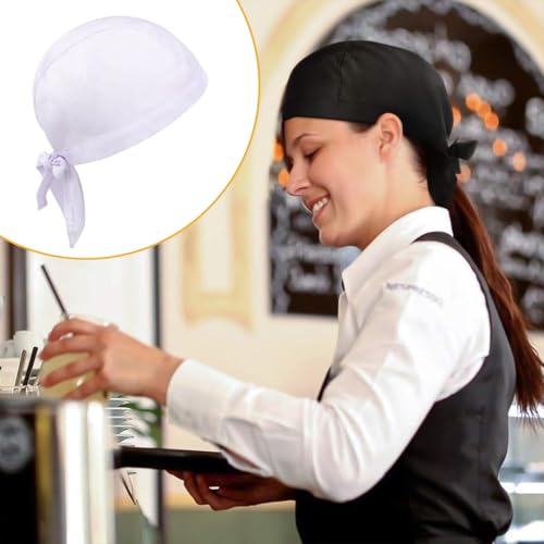 Miniatura 5 de Jeyorzy 3 Pcs Gorro De Cocina Ajustable Unisex, Gorro Cocinero Hombre Ajustable, Gorros De Chef, Cubierta Para La Cabeza Para Cocinar Asar Bandana Cap, Bandana Para Restaurantes, Cafeterías, Blanco