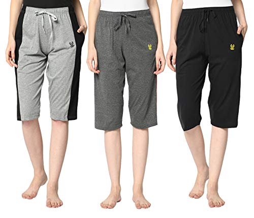 Image of Mack Jonney Regular Fit Women Capris(Pack of 3-MACK631900)