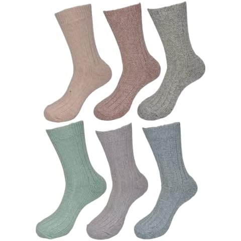 3 Pairs Women’s Non Elastic Thermal Thick & Warm Diabetic Wool Blend Luxury Soft Touch Winter Lurex Ladies socks UK 4 - 7 ( Non - Elastic Socks) Cover