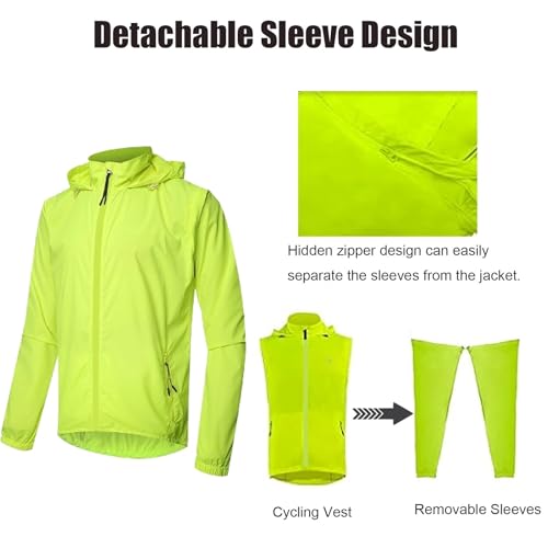 Chaqueta de ciclismo impermeable ligera con capucha miniatura 3